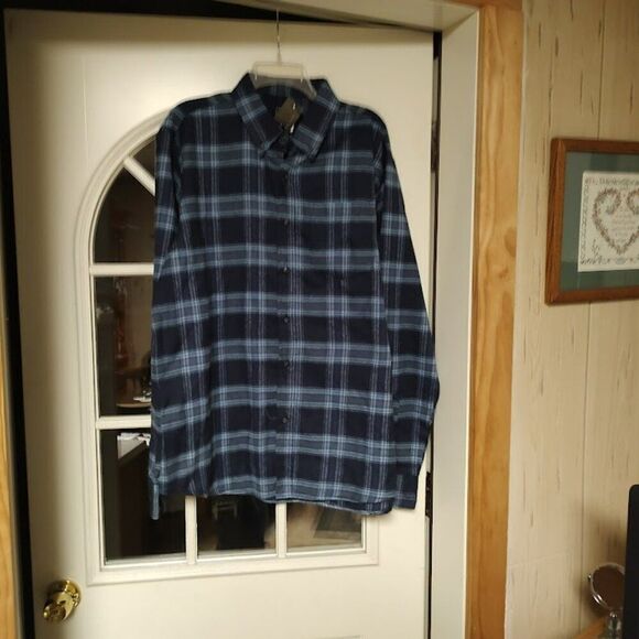 New Jackson Hole Blue Plaid Flannel Shirt Size Men's XL - Picture 1 of 2
